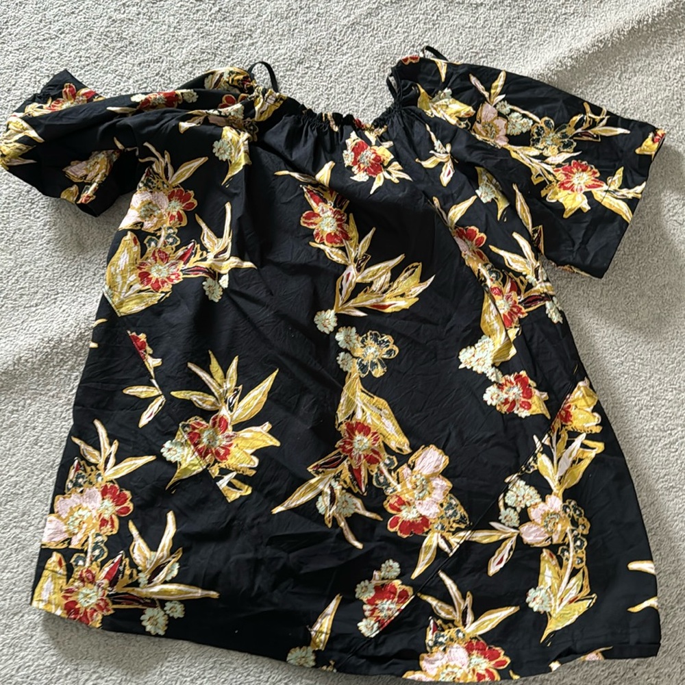 FREE PEOPLE Jodie Floral Cotton Tunic / Dress in Night Combo